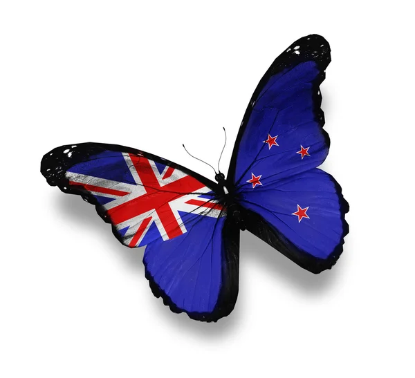 Bandera de Nueva Zelanda mariposa, aislada en blanco — Foto de Stock