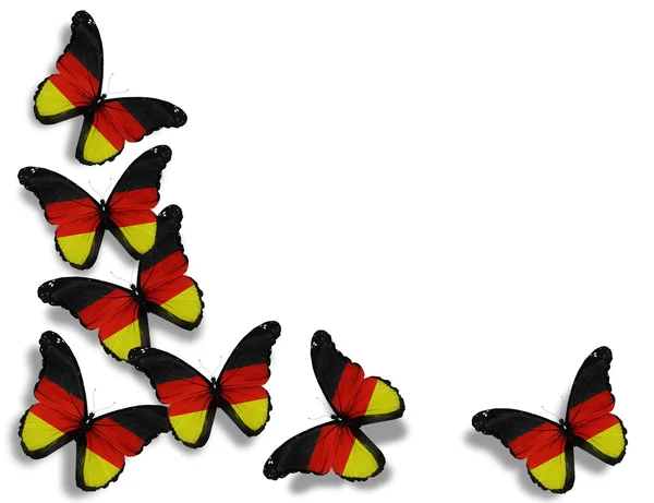 Německá vlajka motýly, izolovaných na bílém pozadí — Stock fotografie