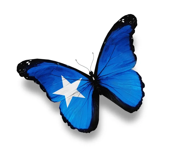 Bandeira da borboleta da Somália, isolada sobre branco — Fotografia de Stock