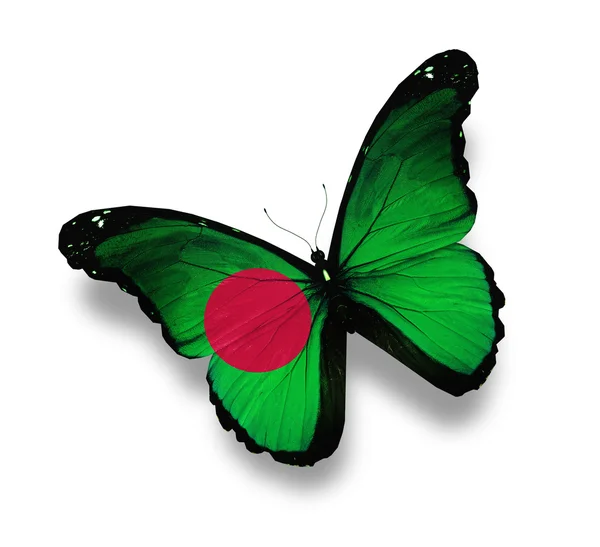 Bangladesh Flagge Schmetterling, isoliert auf weiß — Stockfoto