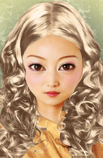 Mulher boneca rosto — Fotografia de Stock