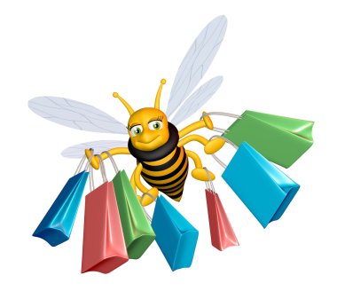 Shopping bee clipart