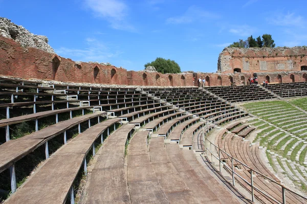 stock image Antique amphitheater Teatro Greco, Taormina