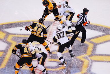 Crosby and Krejci Face-off (NHL Hockey) clipart