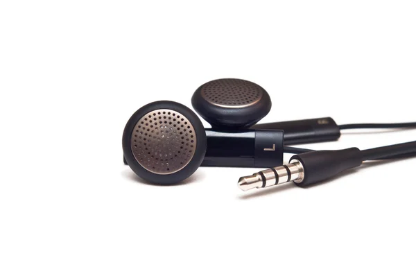 stock image Pair of black mobile headphones