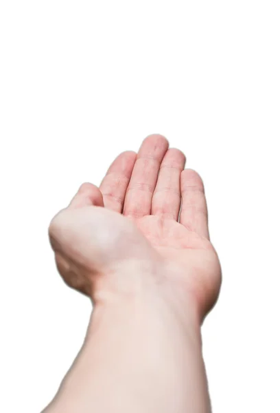 Geben, Hand empfangen isoliert auf weißem Hintergrund — Stockfoto