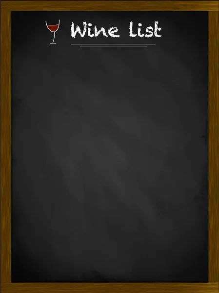 Wine list on a framed blackboard — Stock Photo, Image