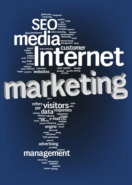 Internet marketing tekst wolk — Stockfoto