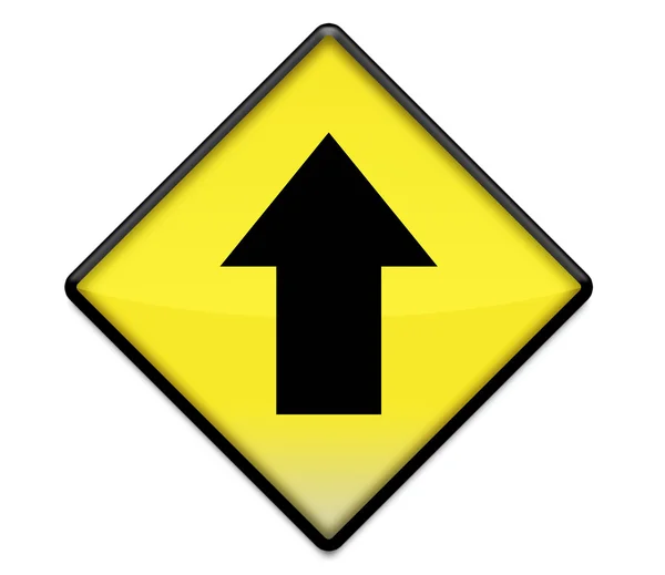 Gráfico de sinal de estrada amarelo com seta para cima Imagens Royalty-Free