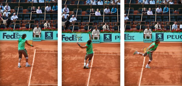 Rafel Nadal Acción de servicio Imágenes De Stock Sin Royalties Gratis