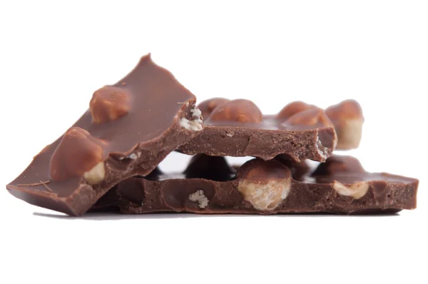 Pure chocolade met noten — Stockfoto