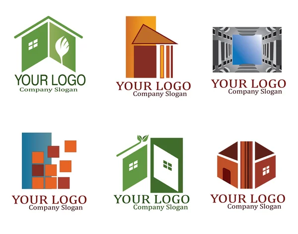 Logotipo inmobiliario conjunto — Archivo Imágenes Vectoriales