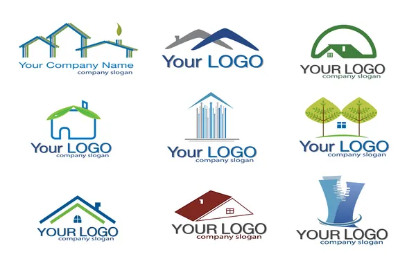 Набор логотипов недвижимости — стоковый вектор