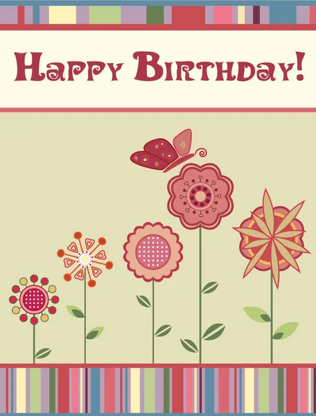 Happy birthday greeting card — Stock Vector