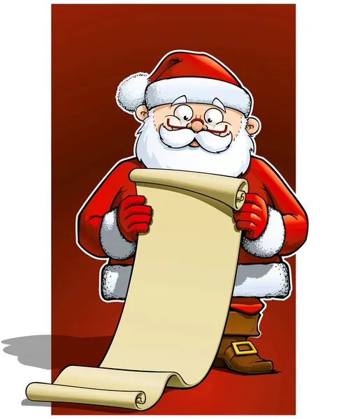 Santa met scroll — Stockvector