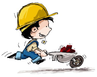 Smiling Boy Constructor clipart