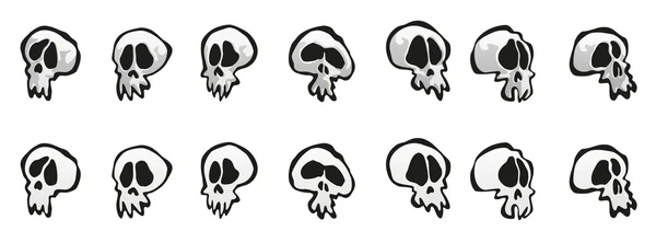 7 schedels — Stockvector