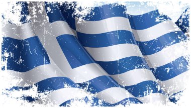 Greek Flag Grunge clipart