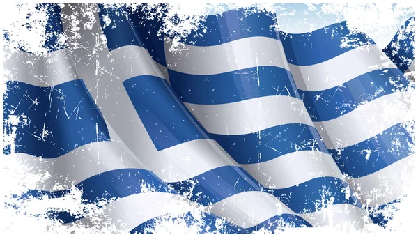 Grunge bandera griega — Vector de stock