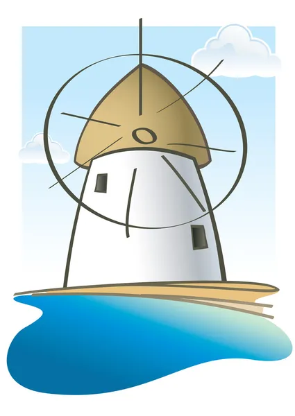 Île grecque Mill — Image vectorielle