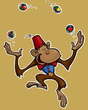 Monkey Jongleur. clipart