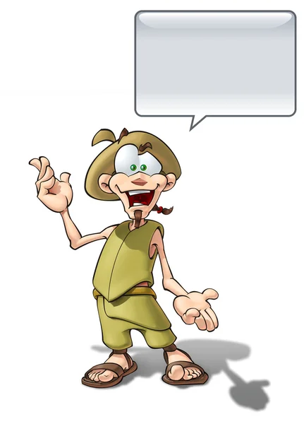 Artist Cartoon saying Hi (Clipping Path) — Stock Photo, Image