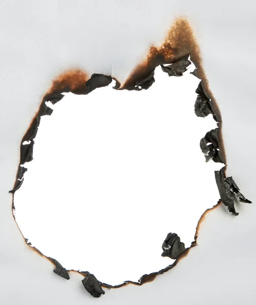 Papier verbrannt Loch — Stockfoto