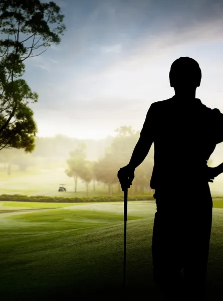 Silhueta de golfista — Fotografia de Stock