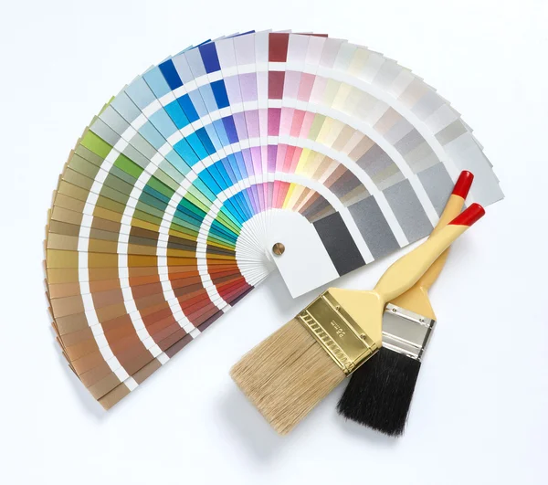 Twee verf penseel en kleur grafiek — Stockfoto