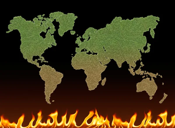 Mundo verde queimando — Fotografia de Stock