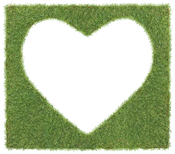 Kształt serca na trawie — Zdjęcie stockowe