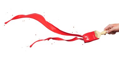 Red paint splashing clipart