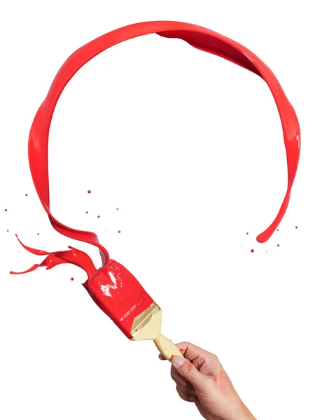 Cerchio spruzzi di vernice rossa — Foto Stock