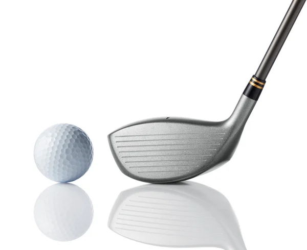 Golfklubb med golfboll — Stockfoto
