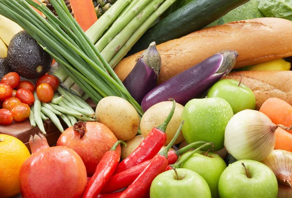 Alimentos saudáveis fundo — Fotografia de Stock