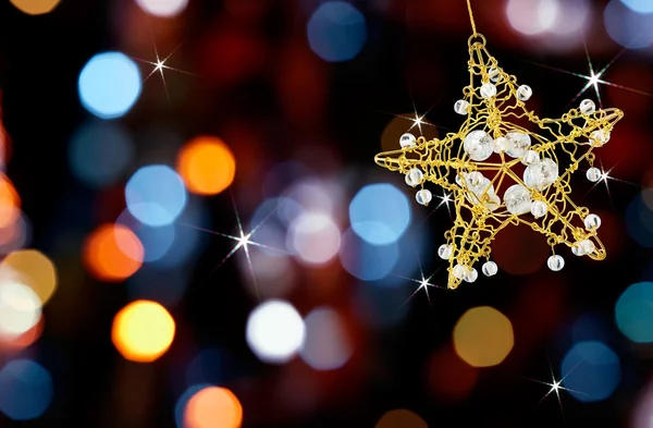 Vánoční hvězda se světly — Stock fotografie