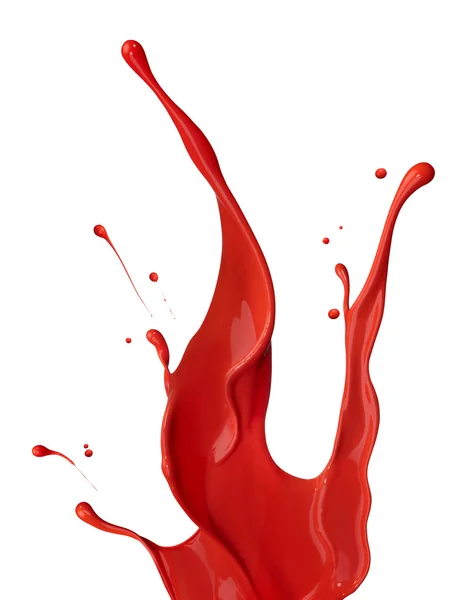赤色の塗料スプラッシュ — ストック写真