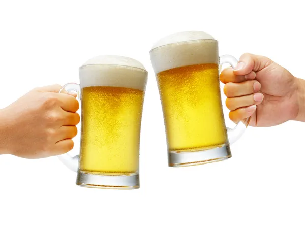 Salute con le birre — Foto Stock