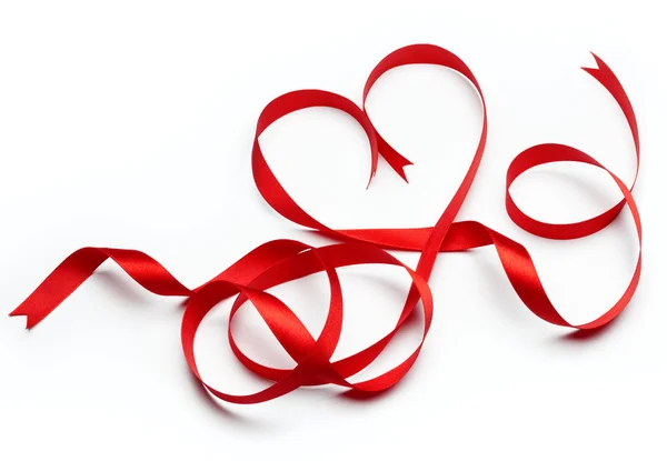 Heart shape red ribbon — Stock Photo, Image