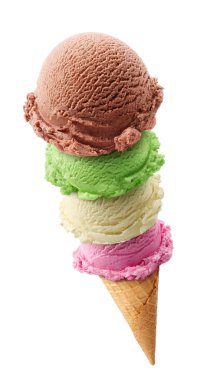 Four scoops of ice cream clipart