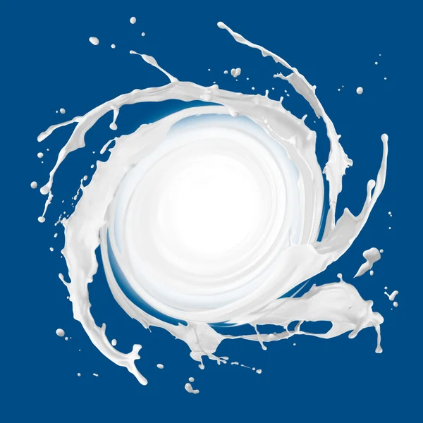 Всплеск кружащегося молока — стоковое фото