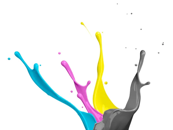 CMYK farby splash — Zdjęcie stockowe