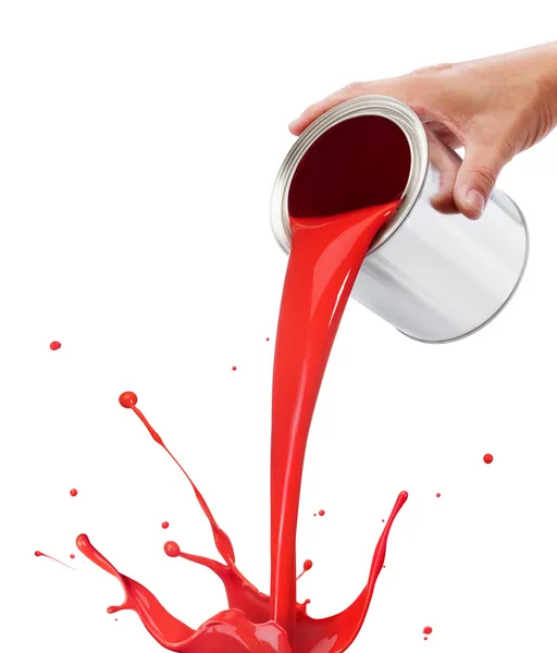 Versare vernice rossa — Foto Stock
