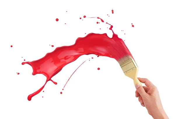 Tinta vermelha salpicando — Fotografia de Stock