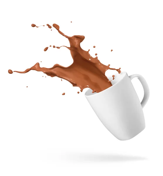 Chocolate bebida respingo — Fotografia de Stock