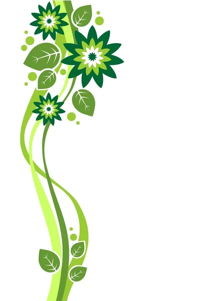 Green floral pattern — Stock Vector