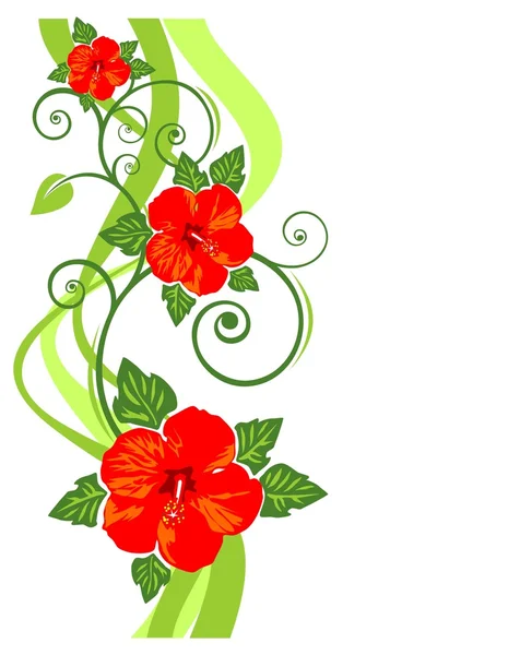 赤い花のパターン — ストックベクタ