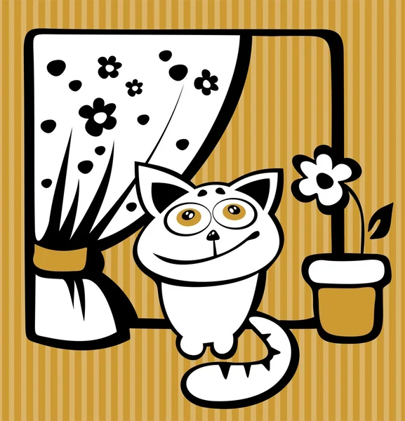 Счастливый кот — стоковый вектор