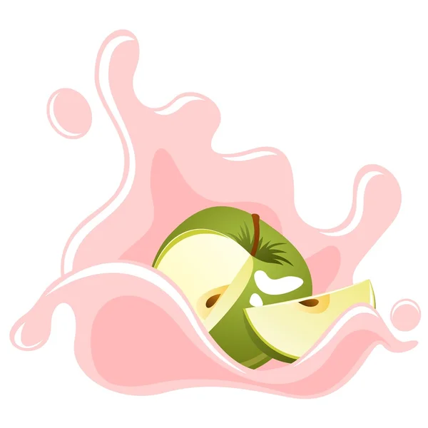 Яблоко с молоком — стоковый вектор