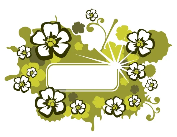 Marco floral verde — Archivo Imágenes Vectoriales